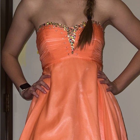 Short Coral Pink Semi Formal Dress! - Picture 2 of 10